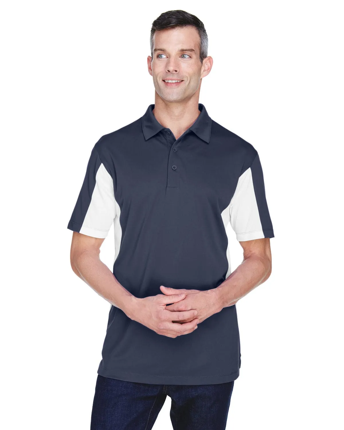 Harriton Side Block Micro-Pique Polo Shirt