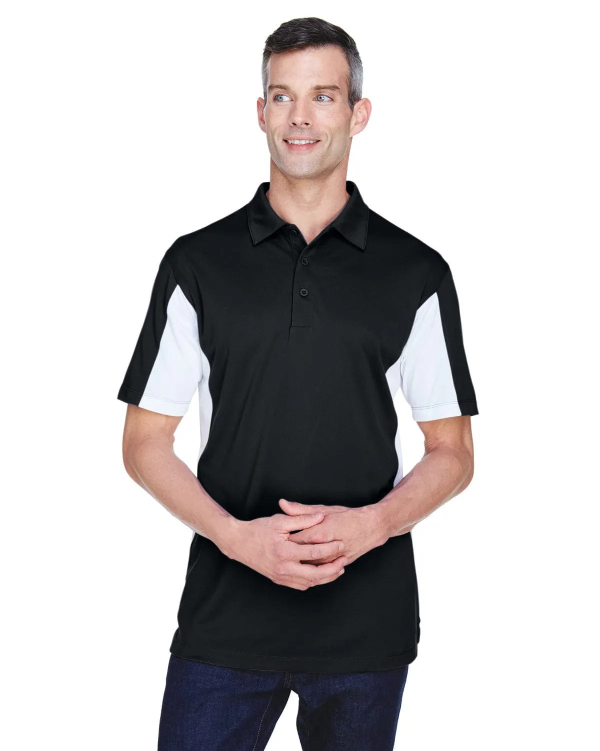 Harriton Side Block Micro-Pique Polo Shirt