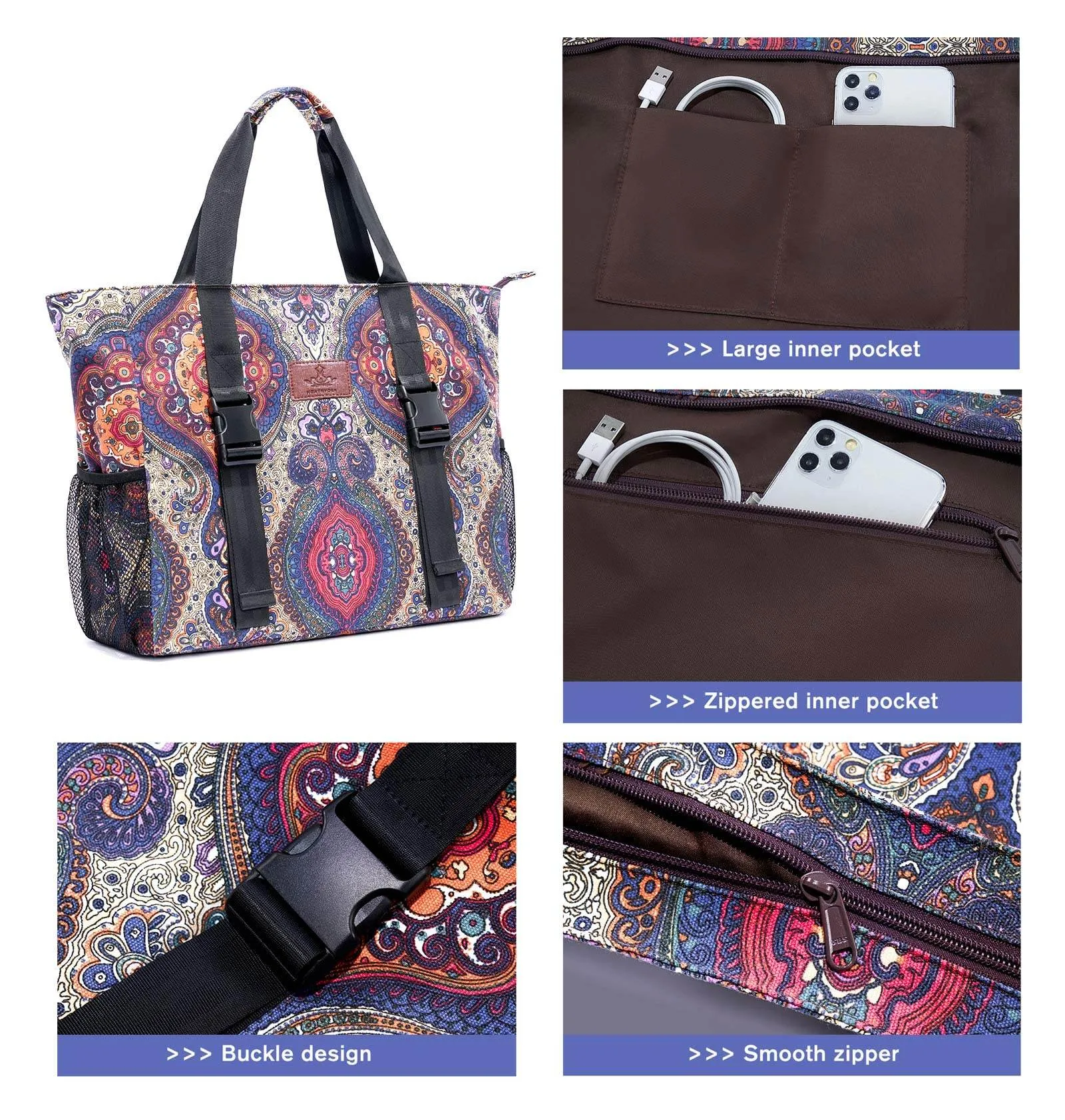 Heathyoga Yoga Mat Bag with Large Mat Carrier Pocket Gym Bag for Women Multi-Functional Yoga Bag Workout Bag for Women Yoga Mat Carrier Gym Tote Bag for Women