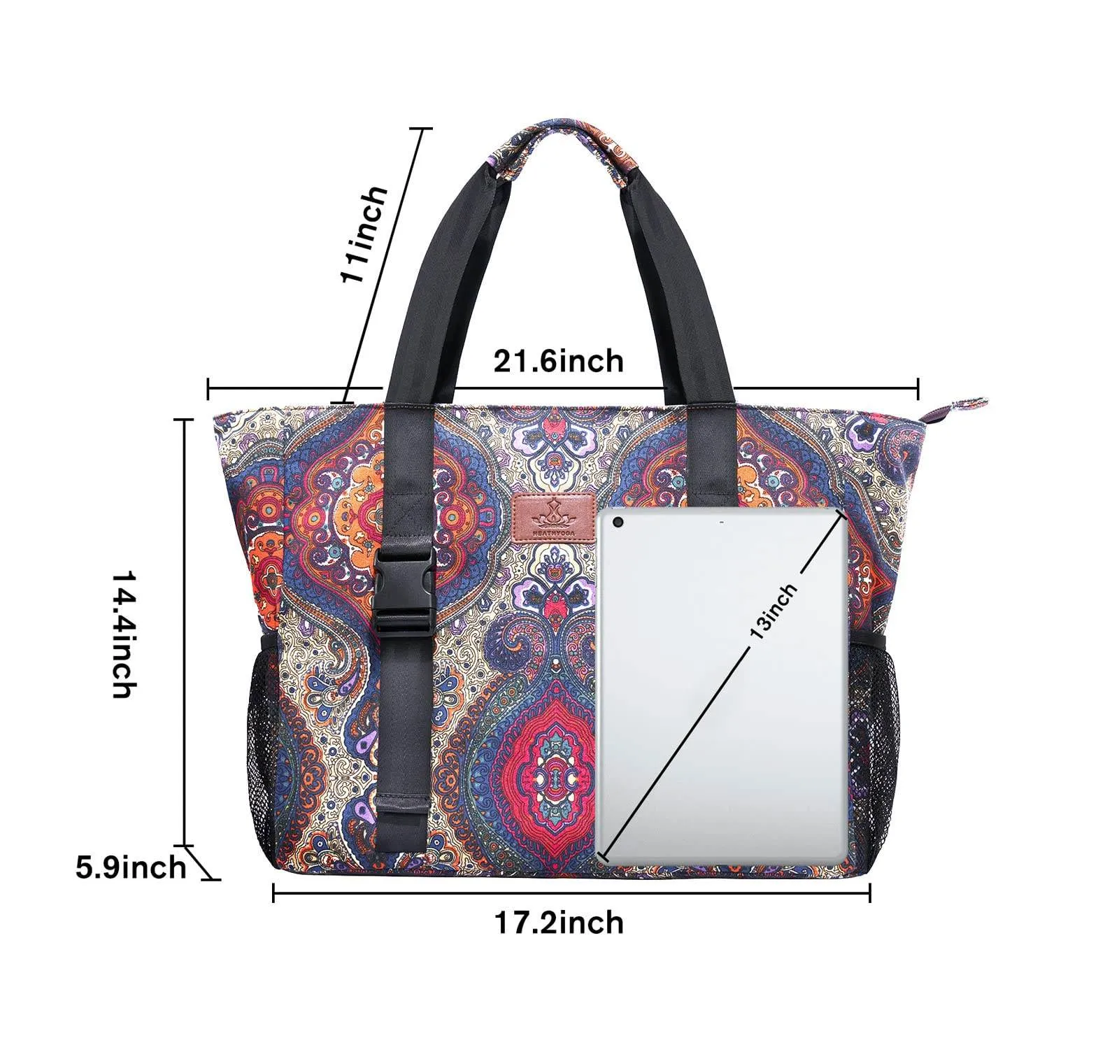 Heathyoga Yoga Mat Bag with Large Mat Carrier Pocket Gym Bag for Women Multi-Functional Yoga Bag Workout Bag for Women Yoga Mat Carrier Gym Tote Bag for Women