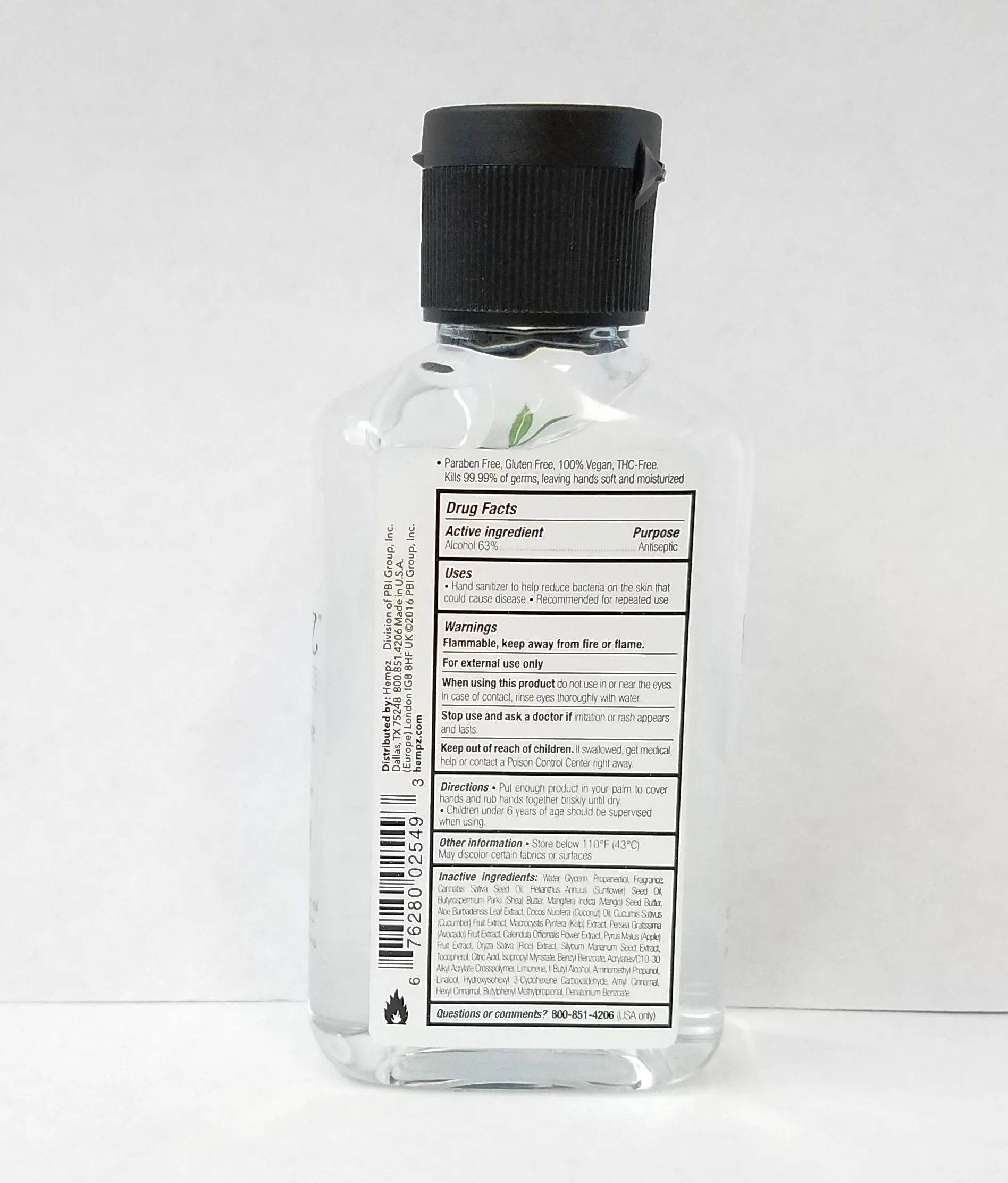 Hempz Triple Moisture Hand Sanitizer 2.25 oz travel