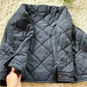 J Crew Navy quilted jacket with a streetwear vibe