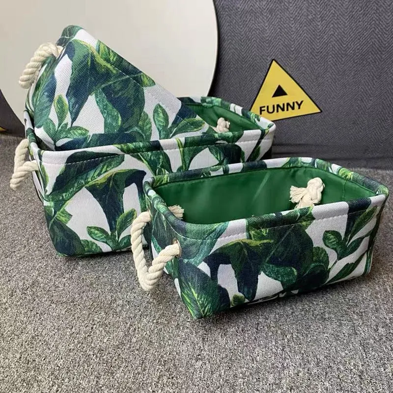 Leaves Flowers Nordic Style Folding Storage Basket Organizer