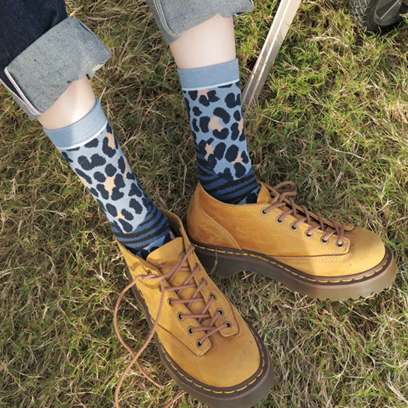Leopard Print Color Blocking Leopard Print Scoks