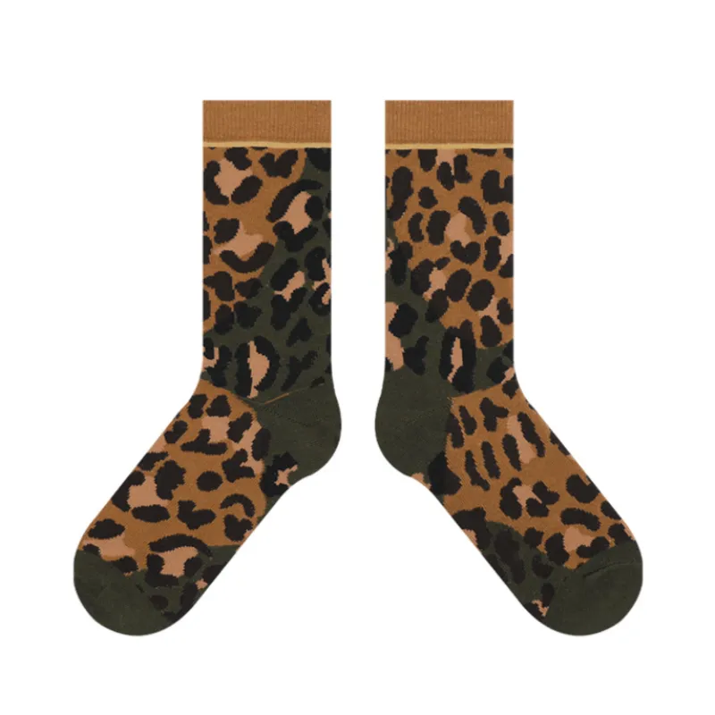 Leopard Print Color Blocking Leopard Print Scoks
