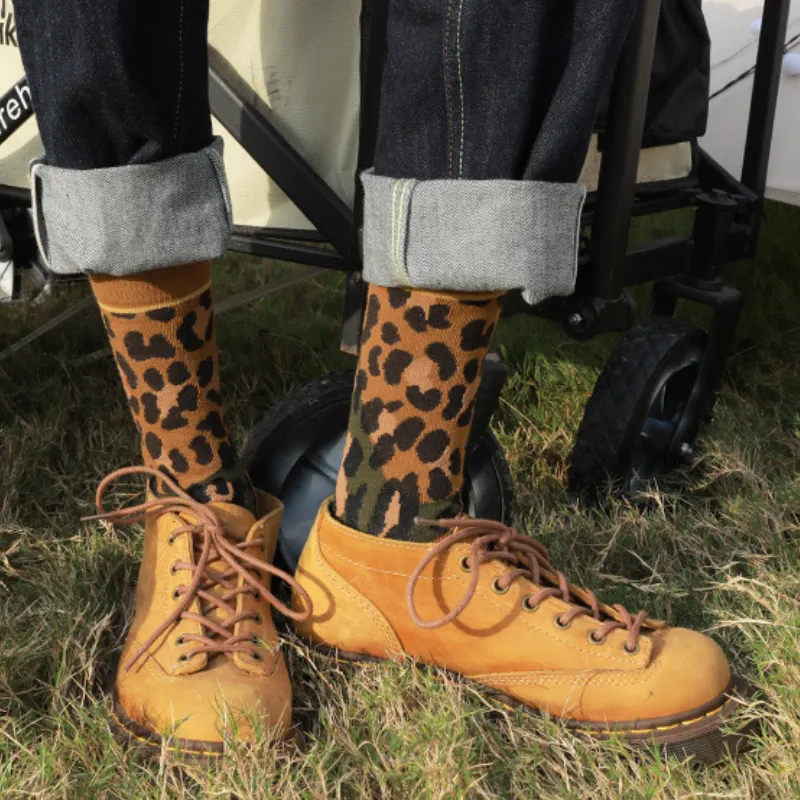 Leopard Print Color Blocking Leopard Print Scoks