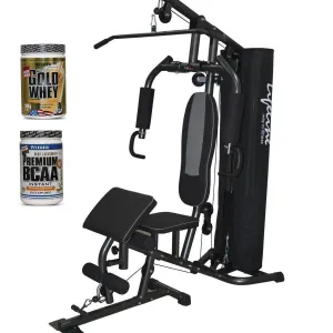 Lifeline Home Gym 005 Deluxe Bundles with Weider Gold whey Protein 908 GMS (Vanilla Fresh) and Weider Premium BCAA Powder 500GMs (Sunny Orange)||Available on EMI