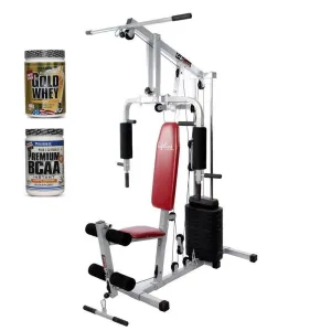 Lifeline Home Gym Equipment 002 Bonus with Weider Gold whey Protein 908 GMS (Vanilla Fresh) and Weider Premium BCAA Powder 500GMs (Sunny Orange) || Available on EMI