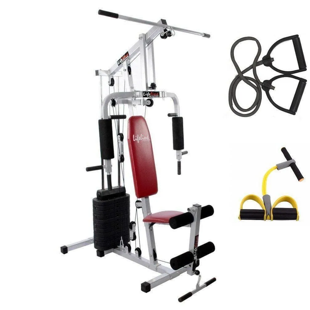 Lifeline Mini Home Gym Set 002 For Workout At Home Bundles With Resistance Band and Pull Reducer || Available on EMI