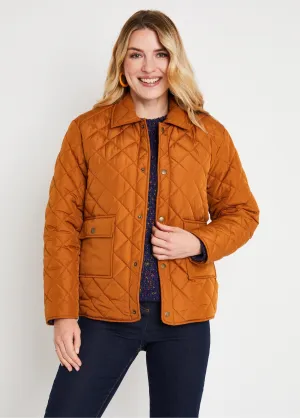 Lightweight quilted down jacket with snap fastener