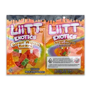 Liit Exotics Sour Agua Bears Mylar Bag 1000 MG