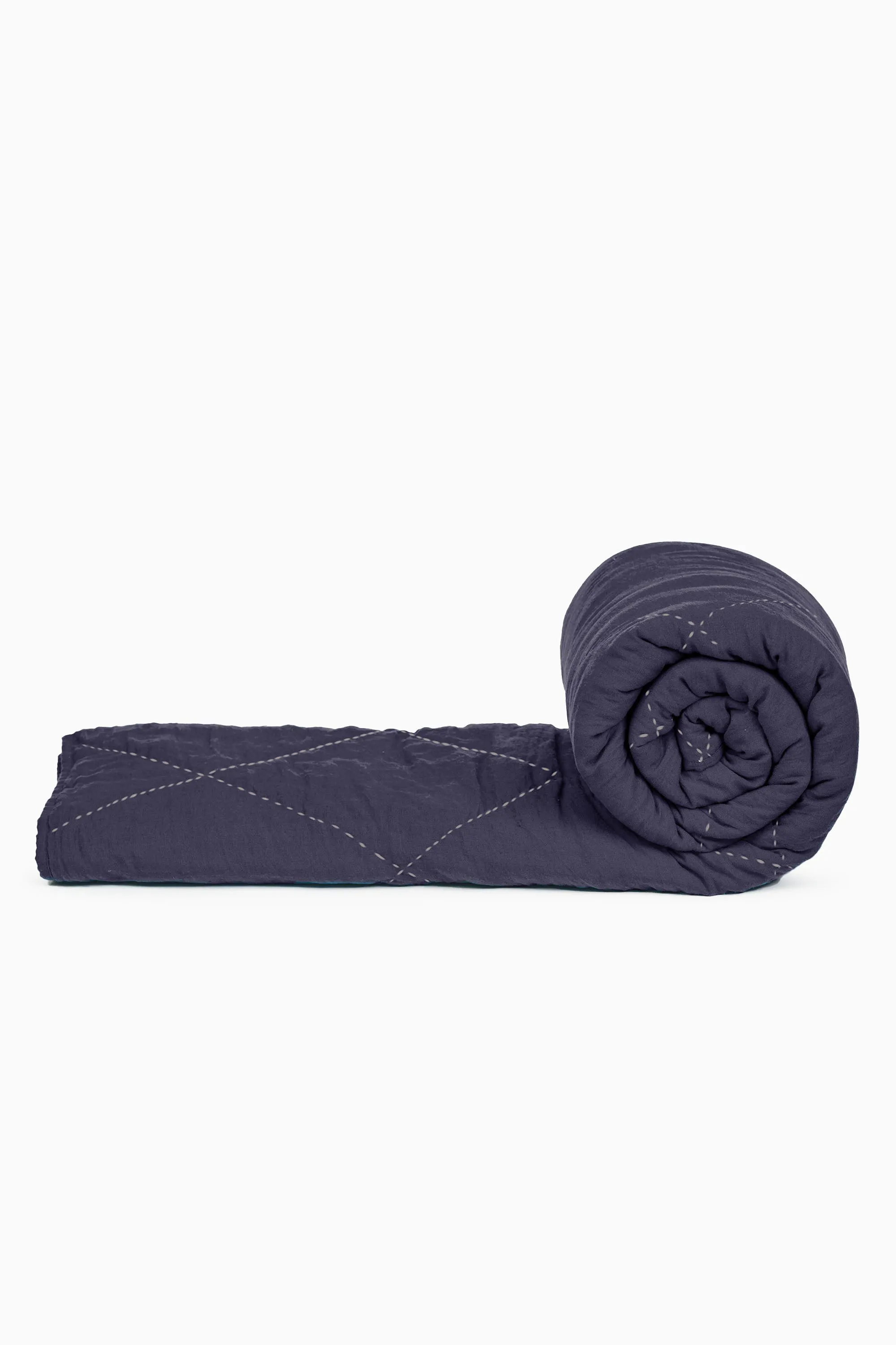 Linen Vibrant Hand Quilted Quilt-Angora White