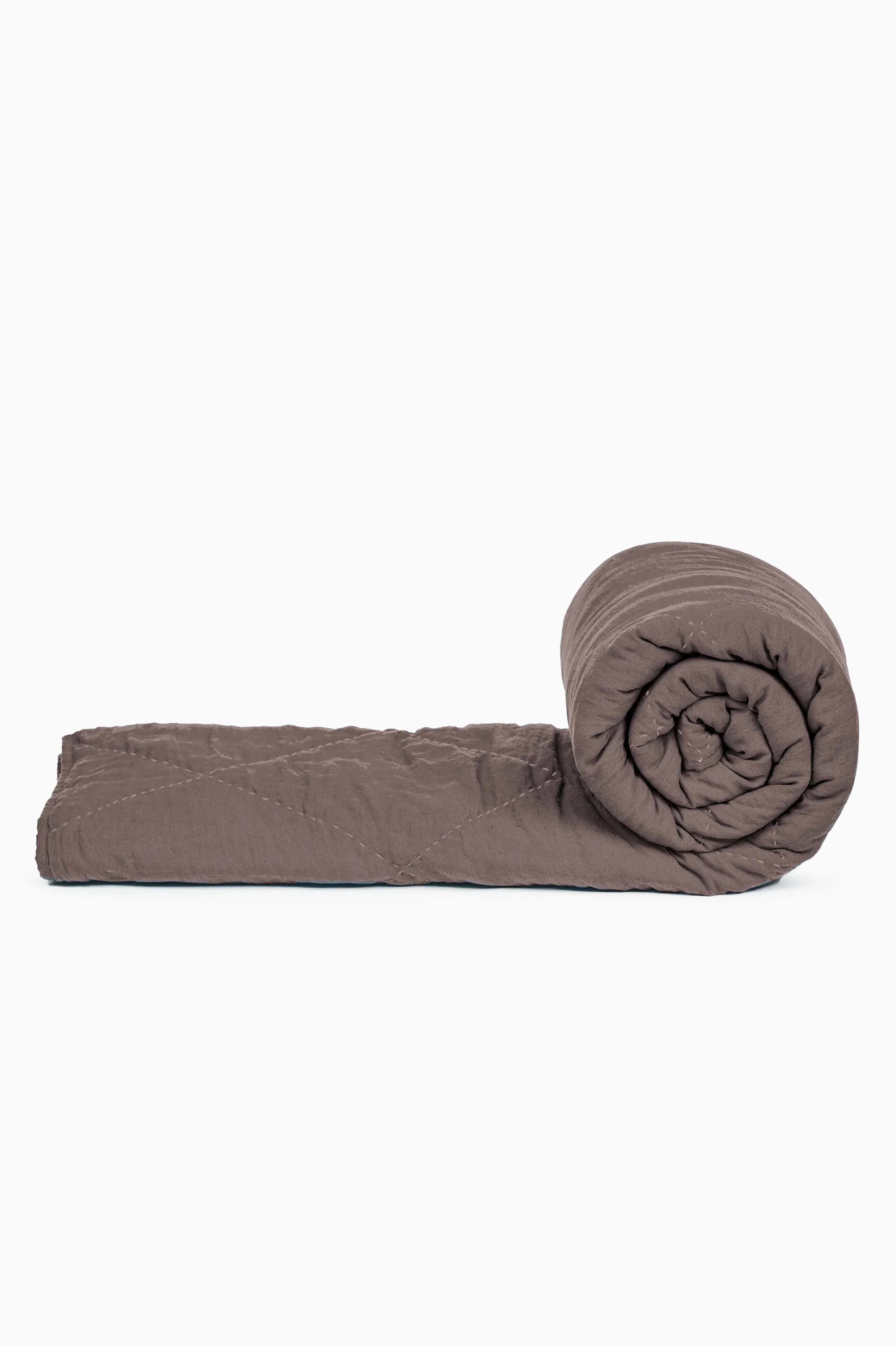 Linen Vibrant Hand Quilted Quilt-Angora White