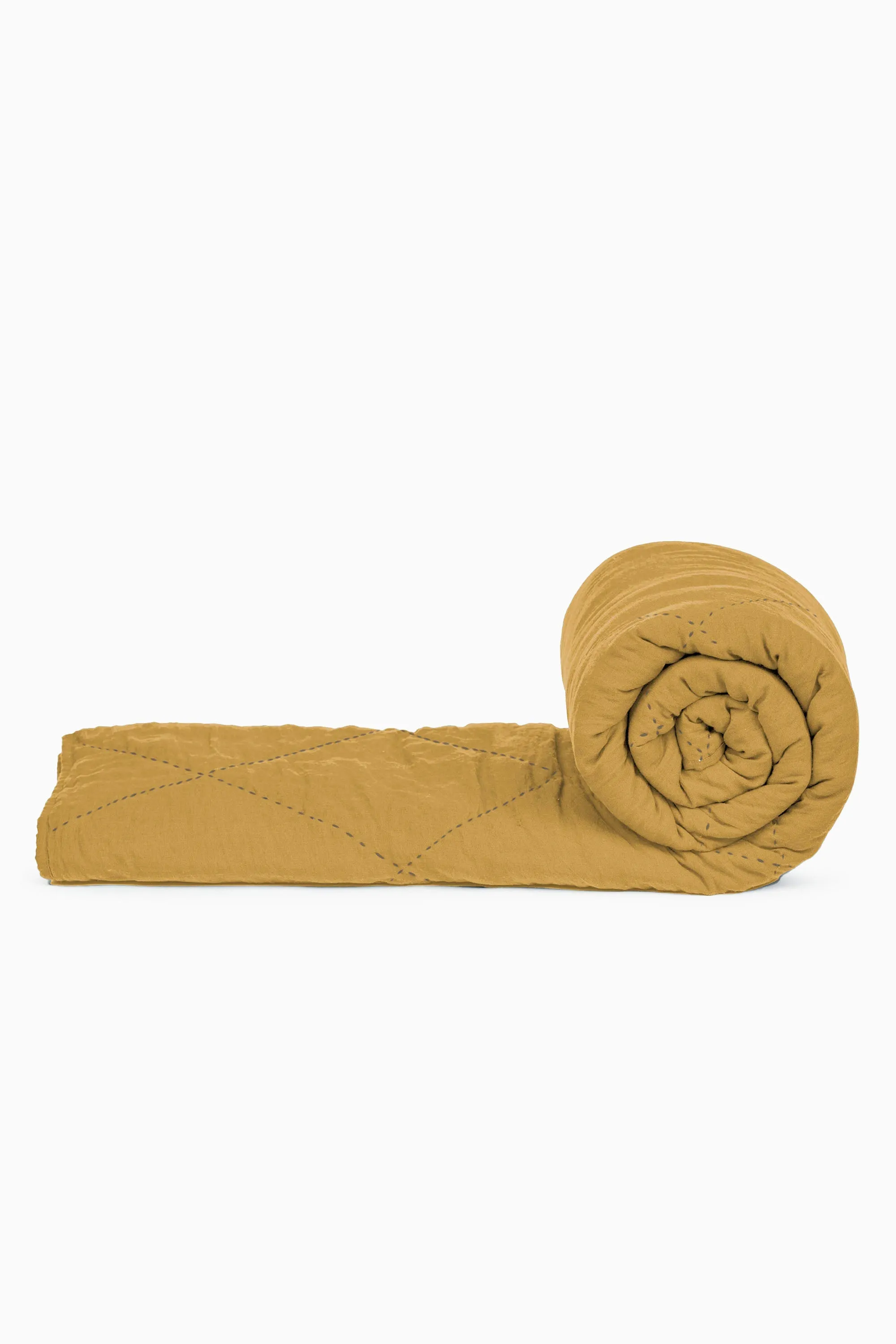 Linen Vibrant Hand Quilted Quilt-Angora White