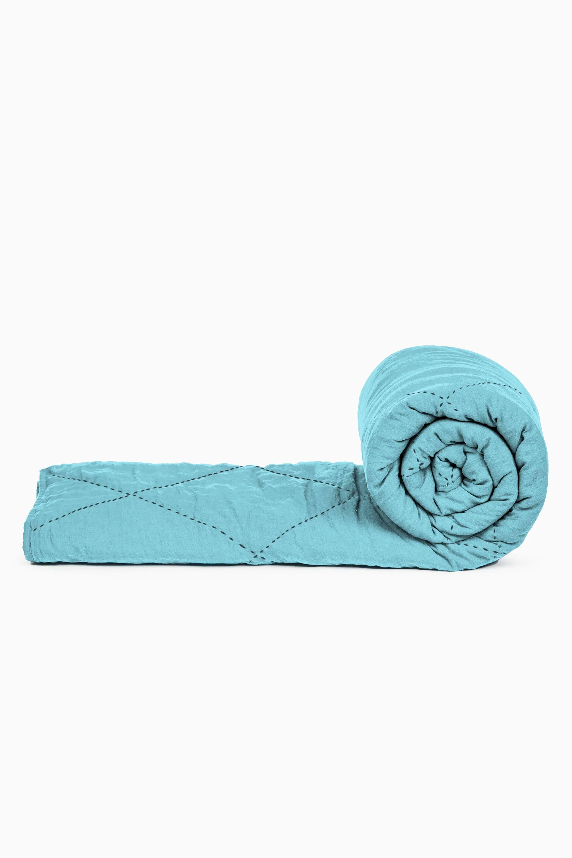 Linen Vibrant Hand Quilted Quilt-Angora White