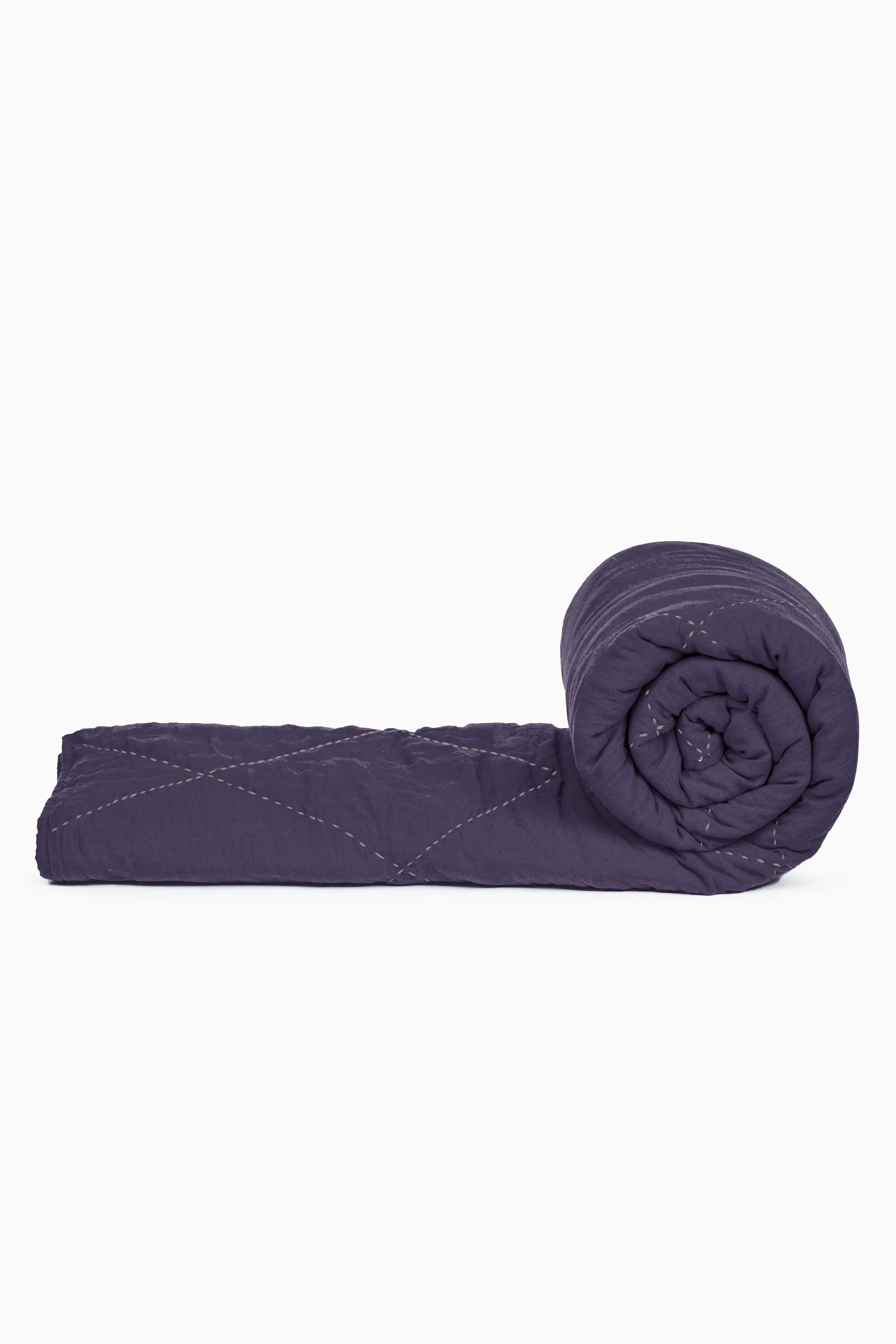 Linen Vibrant Hand Quilted Quilt-Angora White