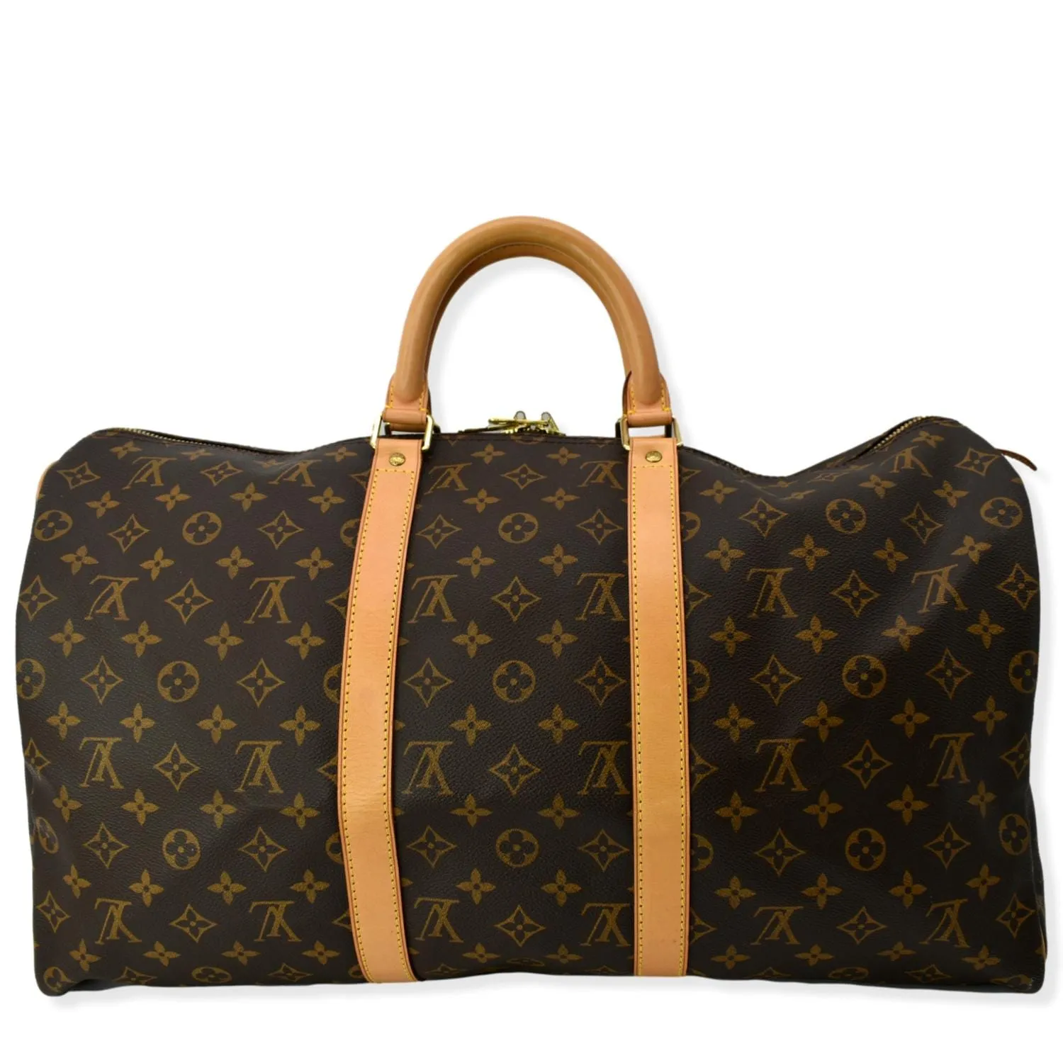 LOUIS VUITTON Keepall 50 Monogram Canvas Travel Bag Brown