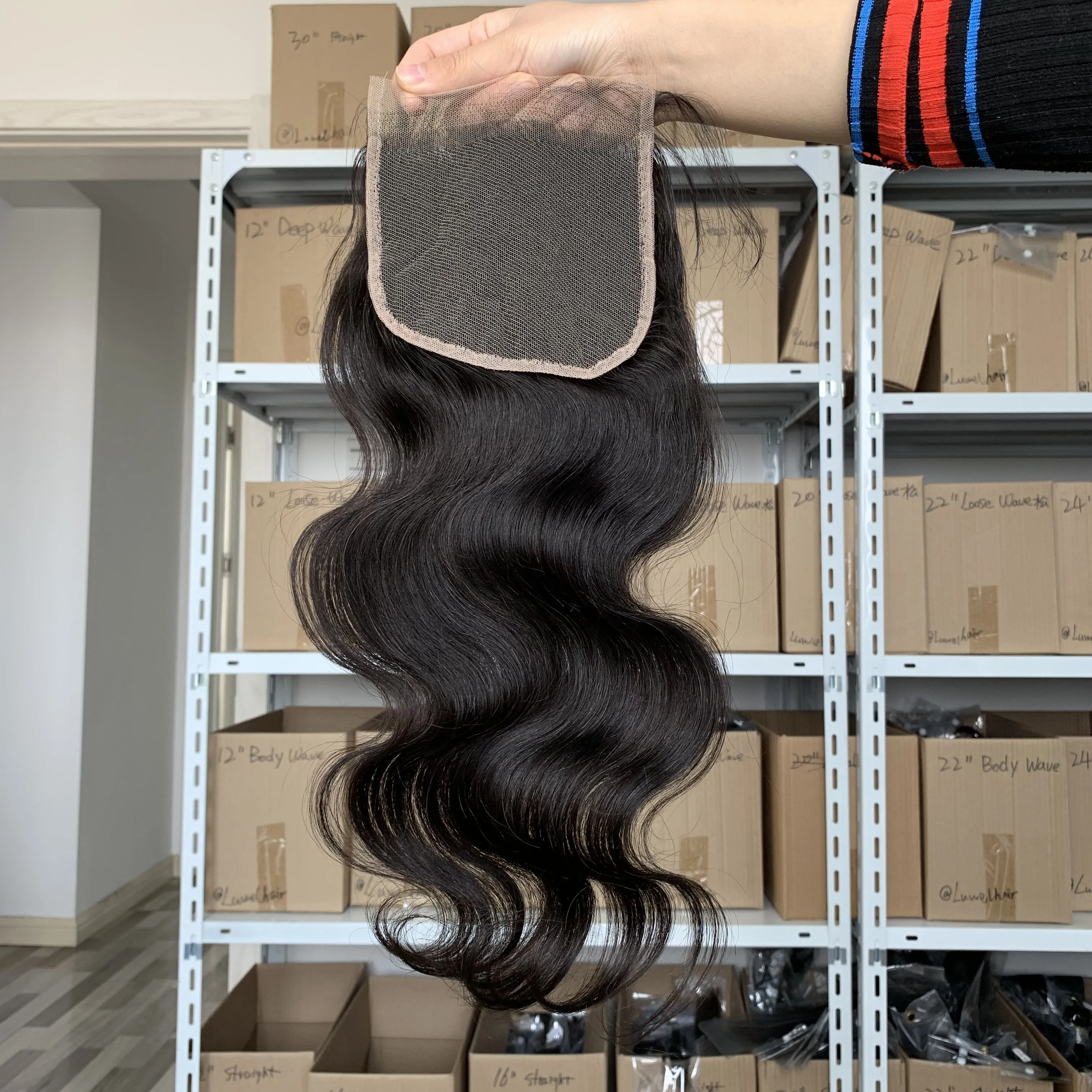 Luwelhair human hair 5x5 Swiss lace closure, straight and body wave