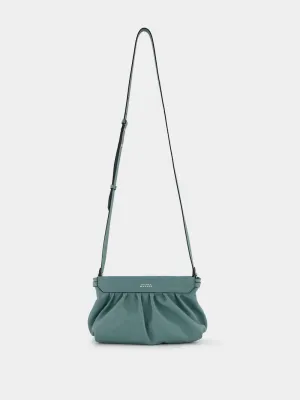 Luzes Gathered Crossbody Green Leather Bag