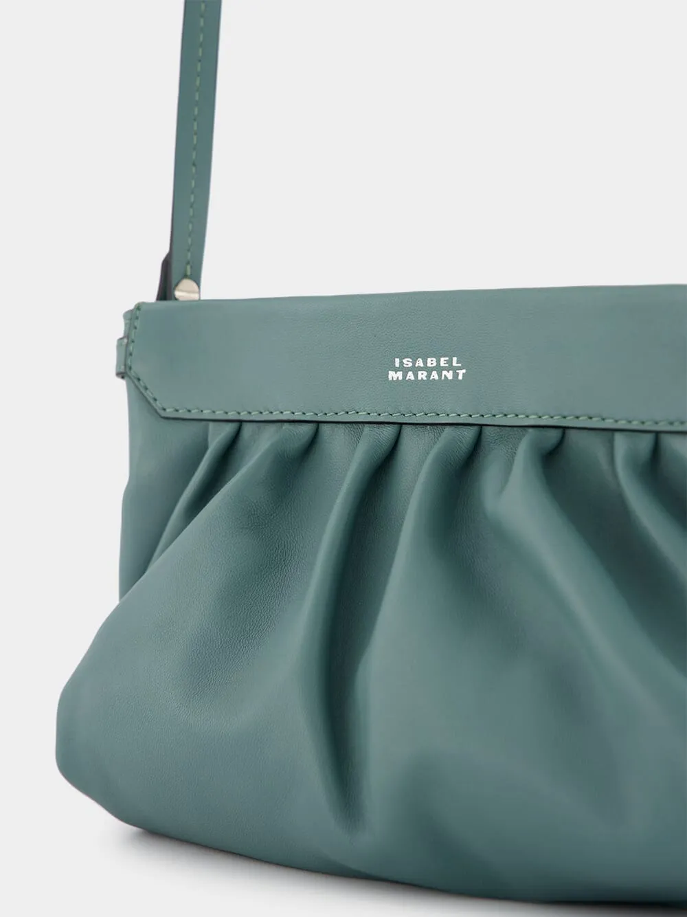 Luzes Gathered Crossbody Green Leather Bag