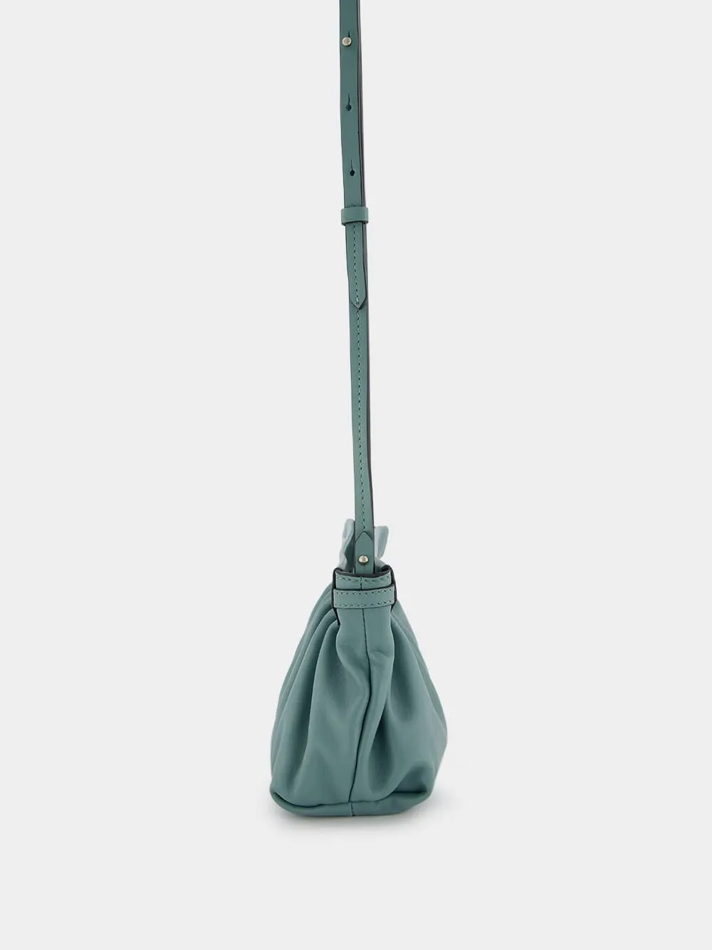 Luzes Gathered Crossbody Green Leather Bag