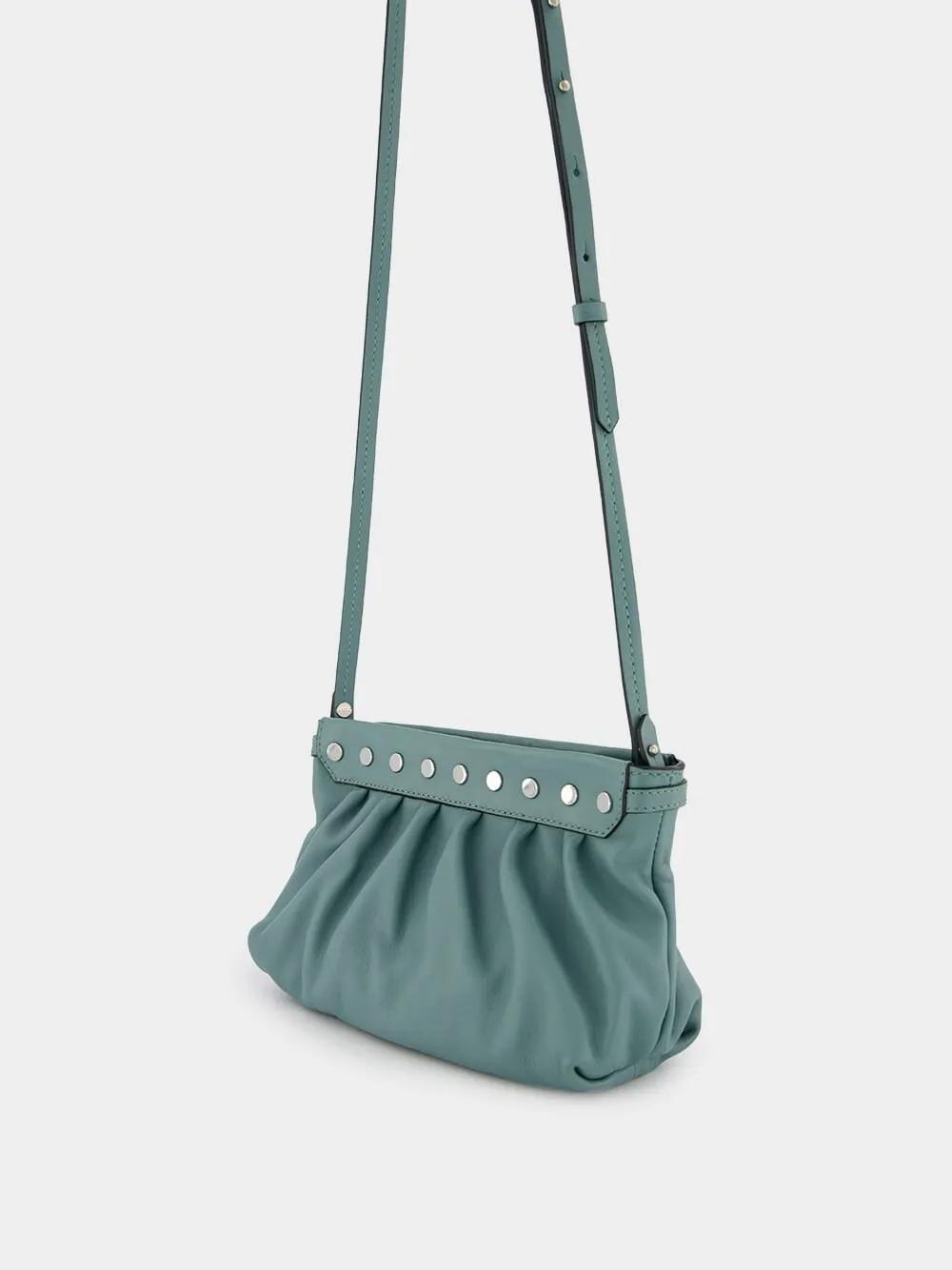 Luzes Gathered Crossbody Green Leather Bag
