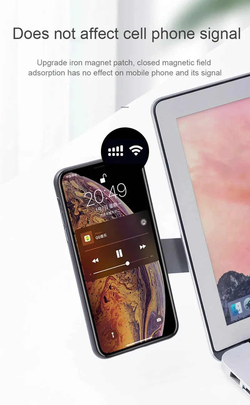 Magnetic Folding Laptop Screen Support & Adjustable Side Mount