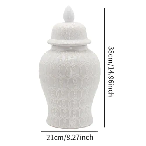 MERISHOPP®Ceramic Jar Interior Design Table Center Vase for Living Room Office Kitchen|Home & Garden | Home Decor| Vases|1 Ceramic Ginger Jar