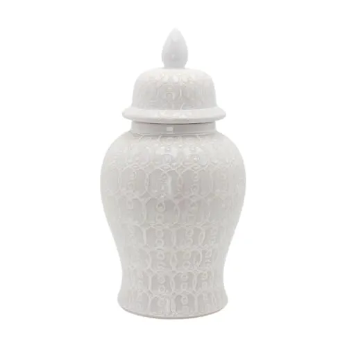 MERISHOPP®Ceramic Jar Interior Design Table Center Vase for Living Room Office Kitchen|Home & Garden | Home Decor| Vases|1 Ceramic Ginger Jar