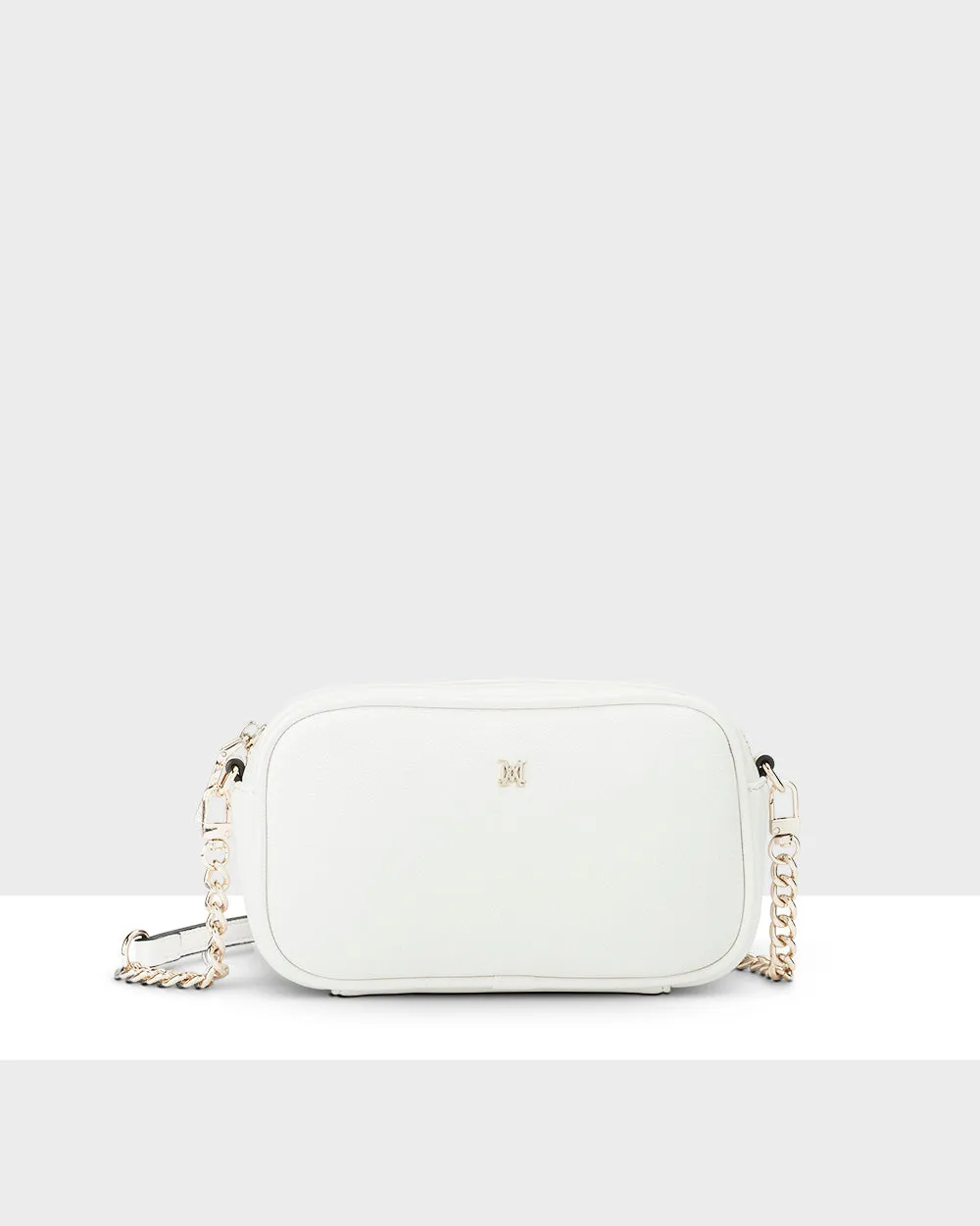 Mini Monica Black/White Camera Crossbody Bag   Stripe Bag Strap