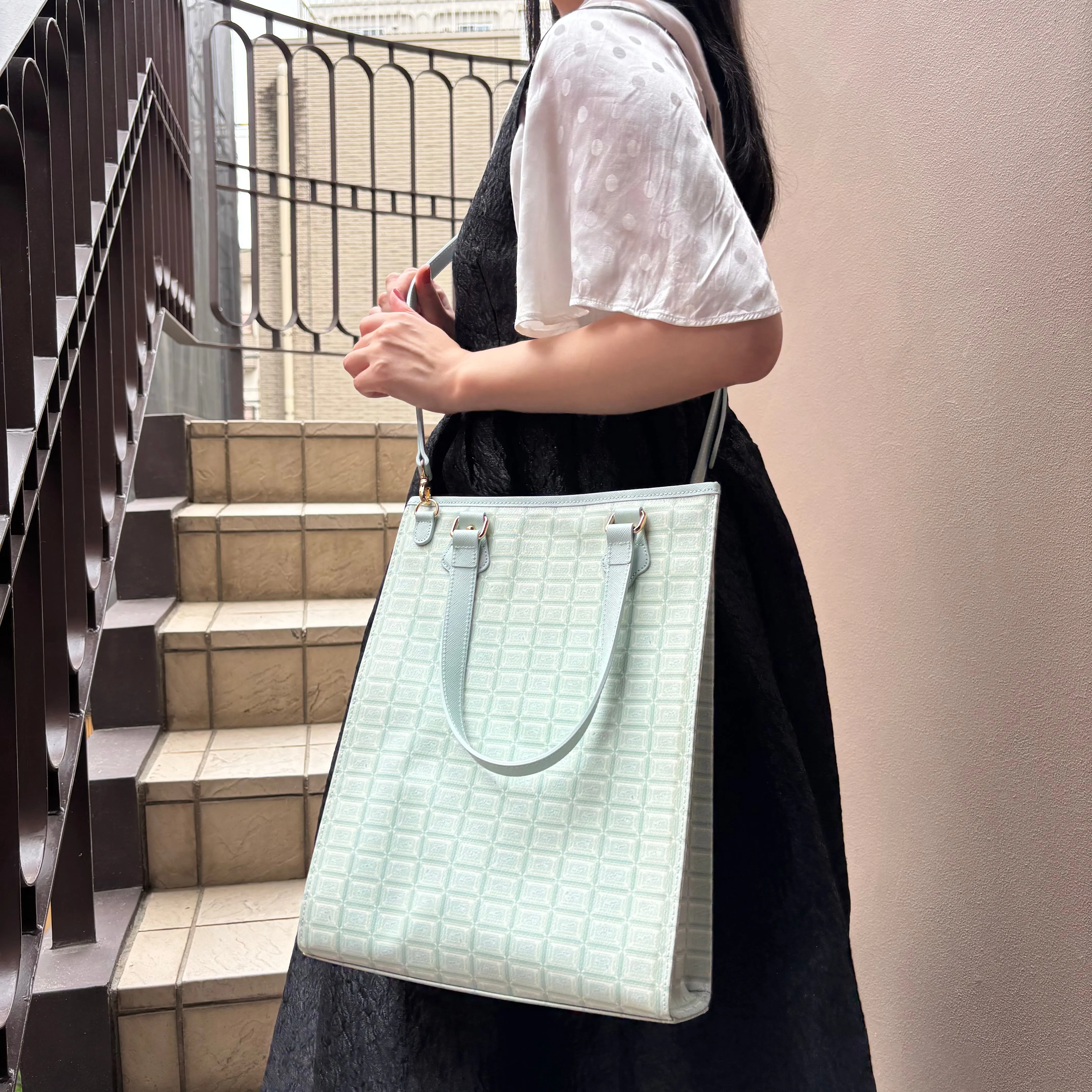 Mint Chocolate Square Tote Bag【Japan Jewelry】