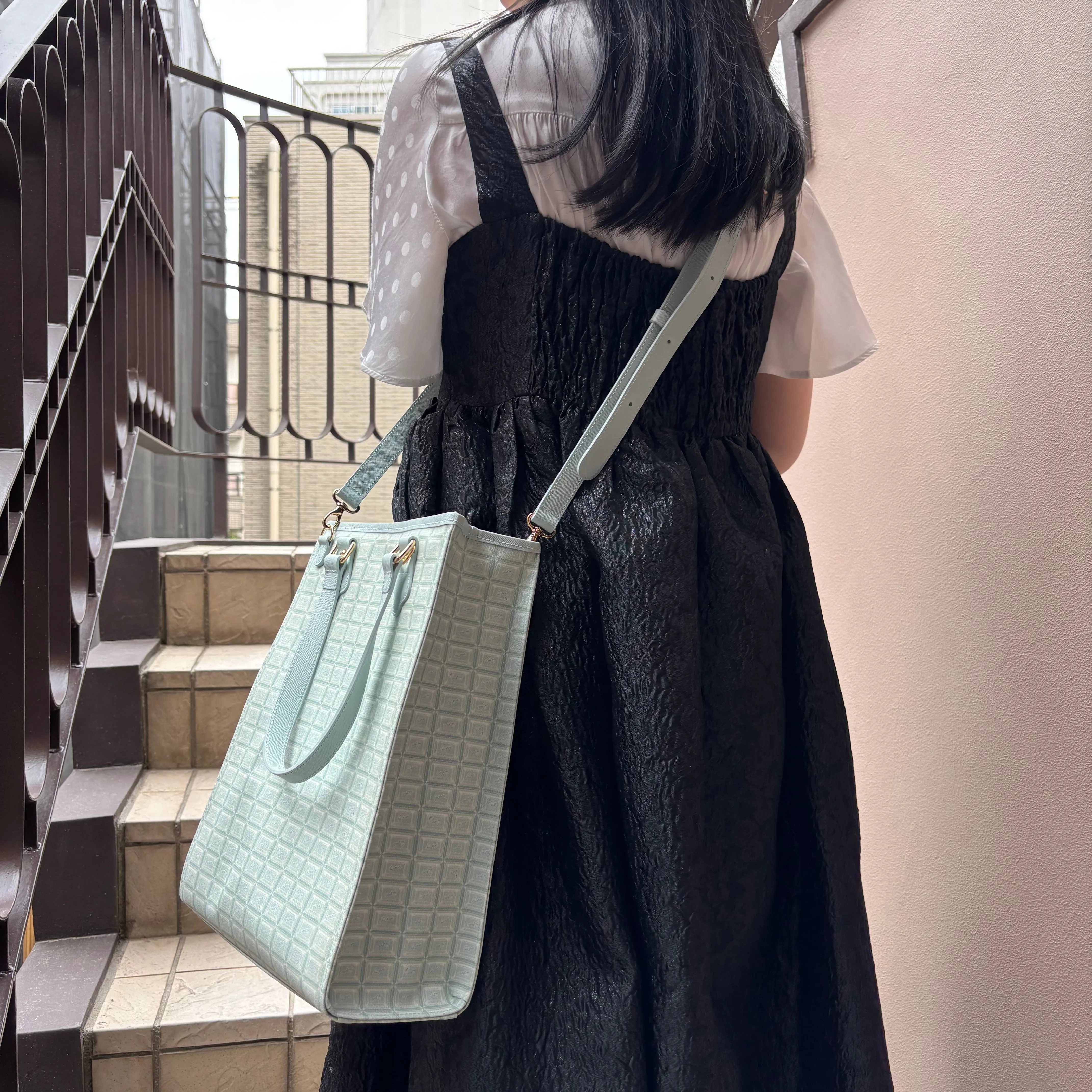 Mint Chocolate Square Tote Bag【Japan Jewelry】
