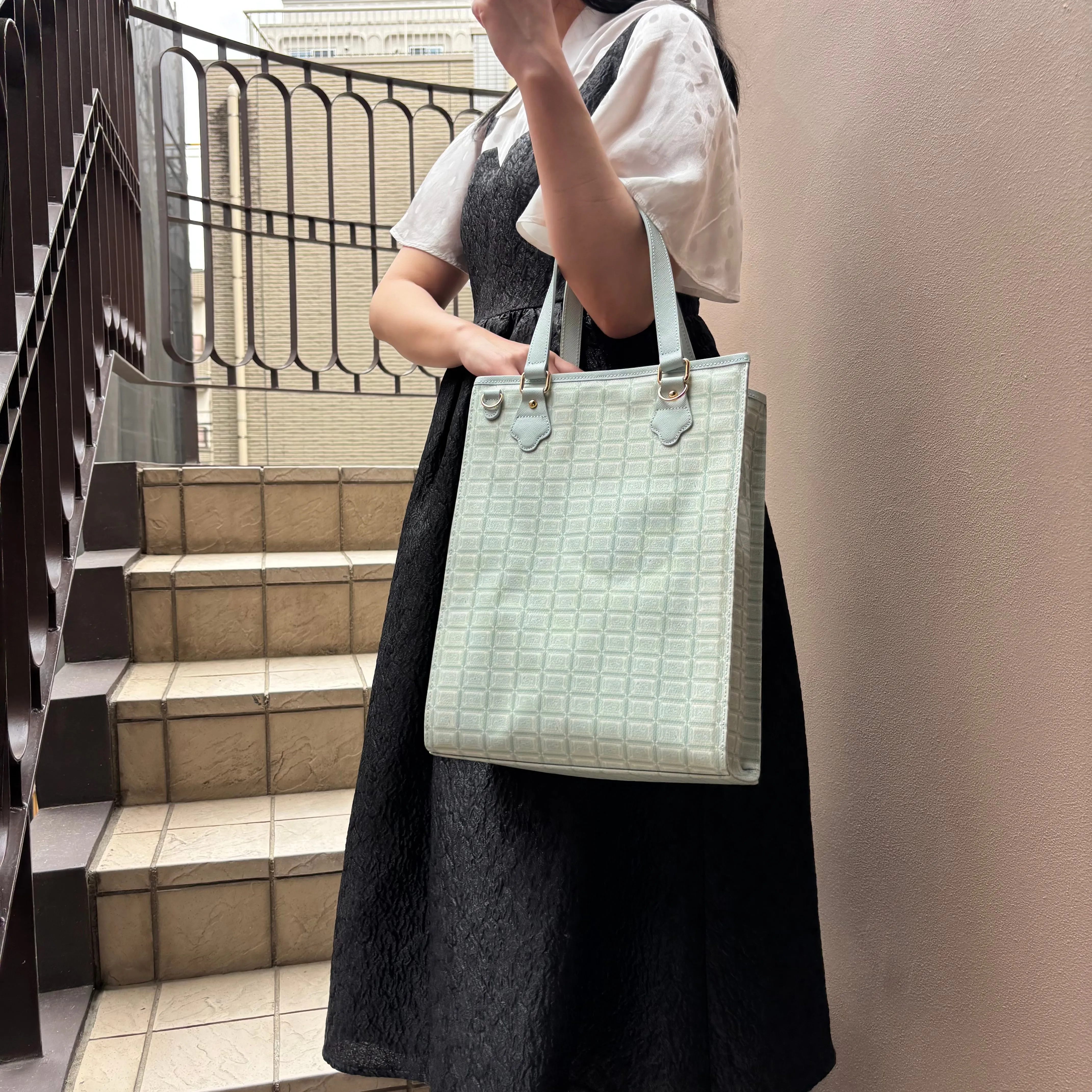 Mint Chocolate Square Tote Bag【Japan Jewelry】