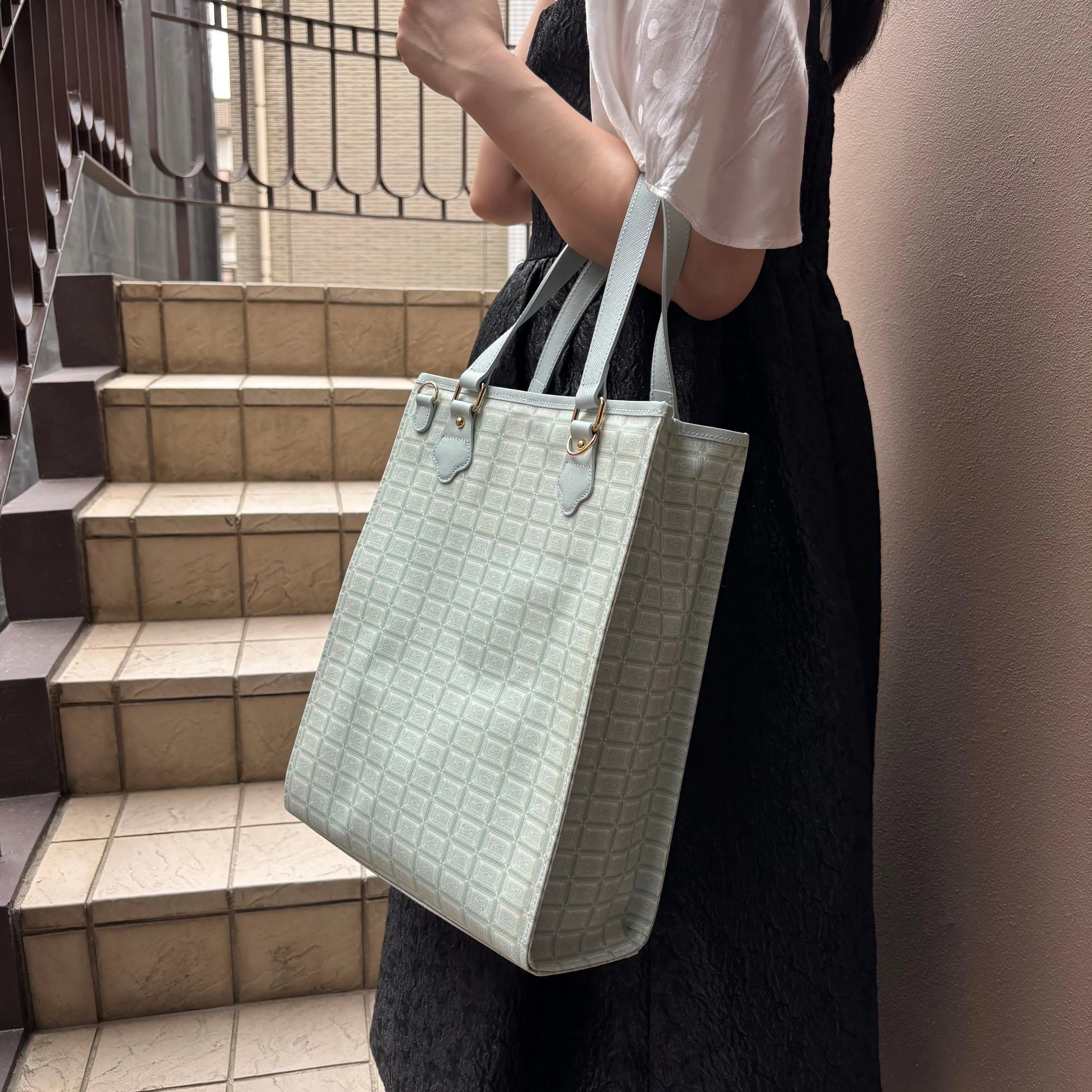 Mint Chocolate Square Tote Bag【Japan Jewelry】