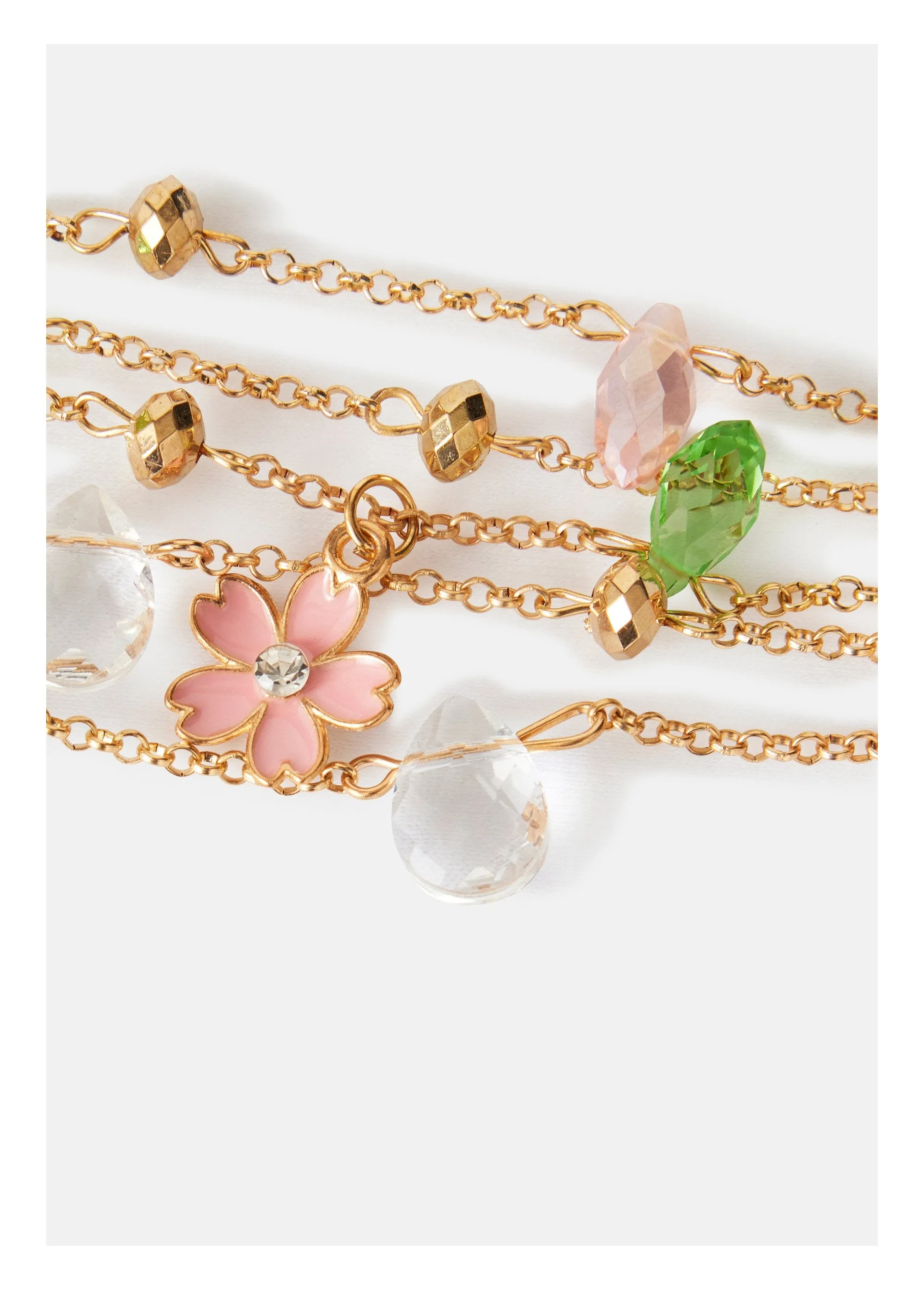 Multicolored magnetic multi-chain bracelet