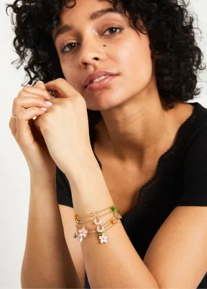 Multicolored magnetic multi-chain bracelet