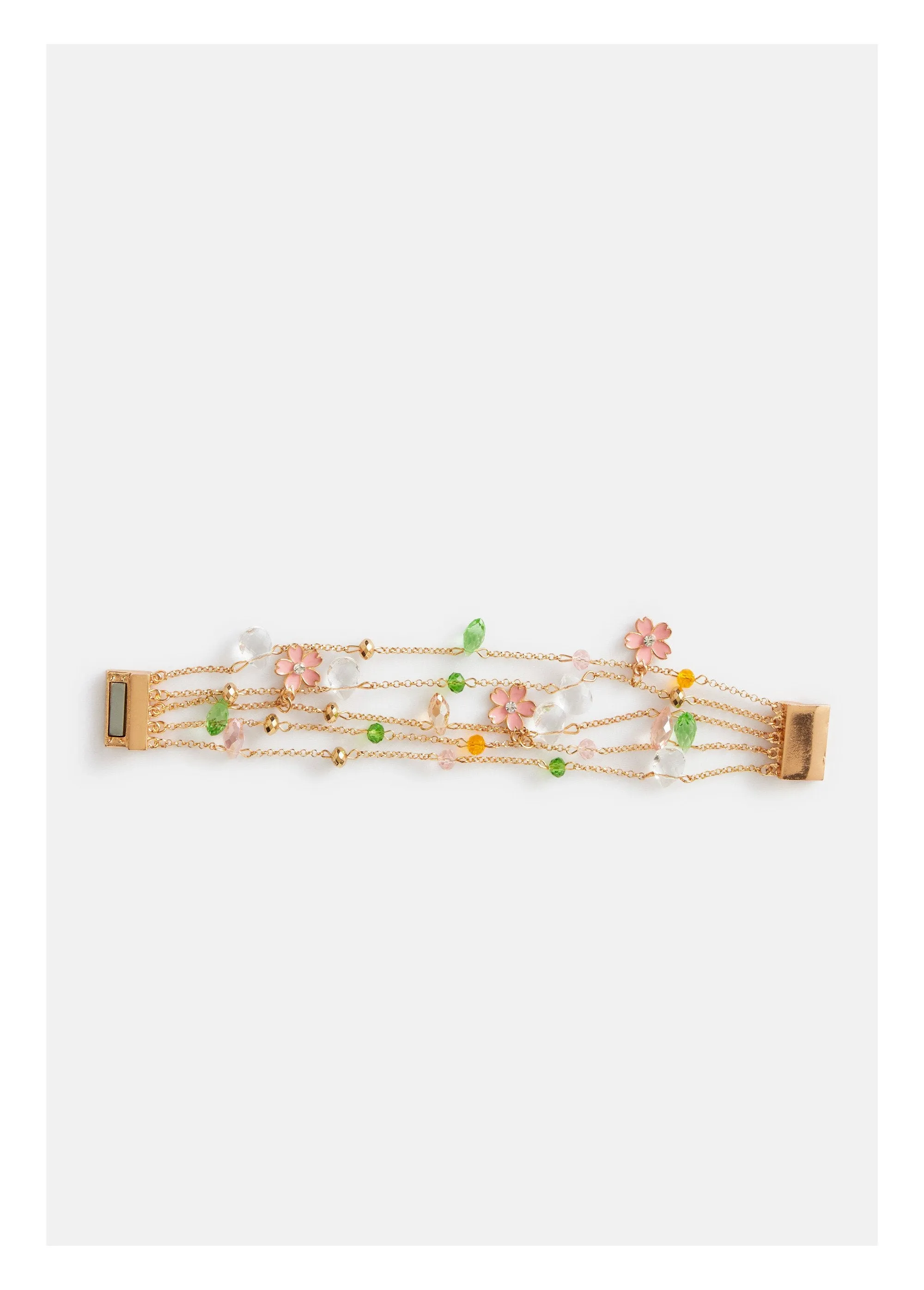 Multicolored magnetic multi-chain bracelet