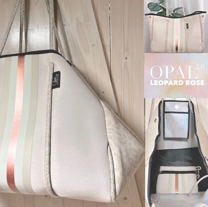Neoprene Waterproof Tote cheetah   metallic bronze pink & black racing stripes  various grey gray navy blue aqua violet red silver gold bag