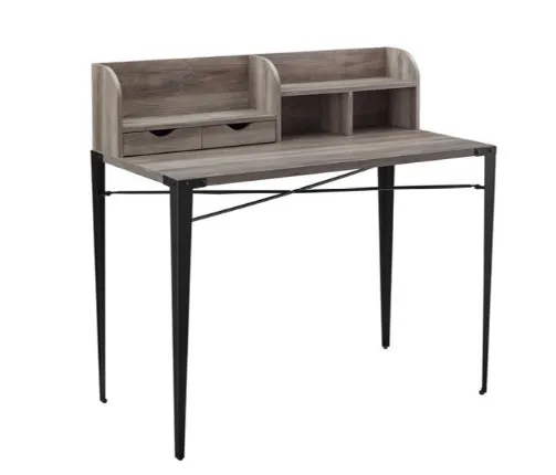 NEW 42-in Industrial Secretary Desk with Hutch - Grey Wash, Fully Assembled, Retails $549  Has a few scuff marks on wood from transport