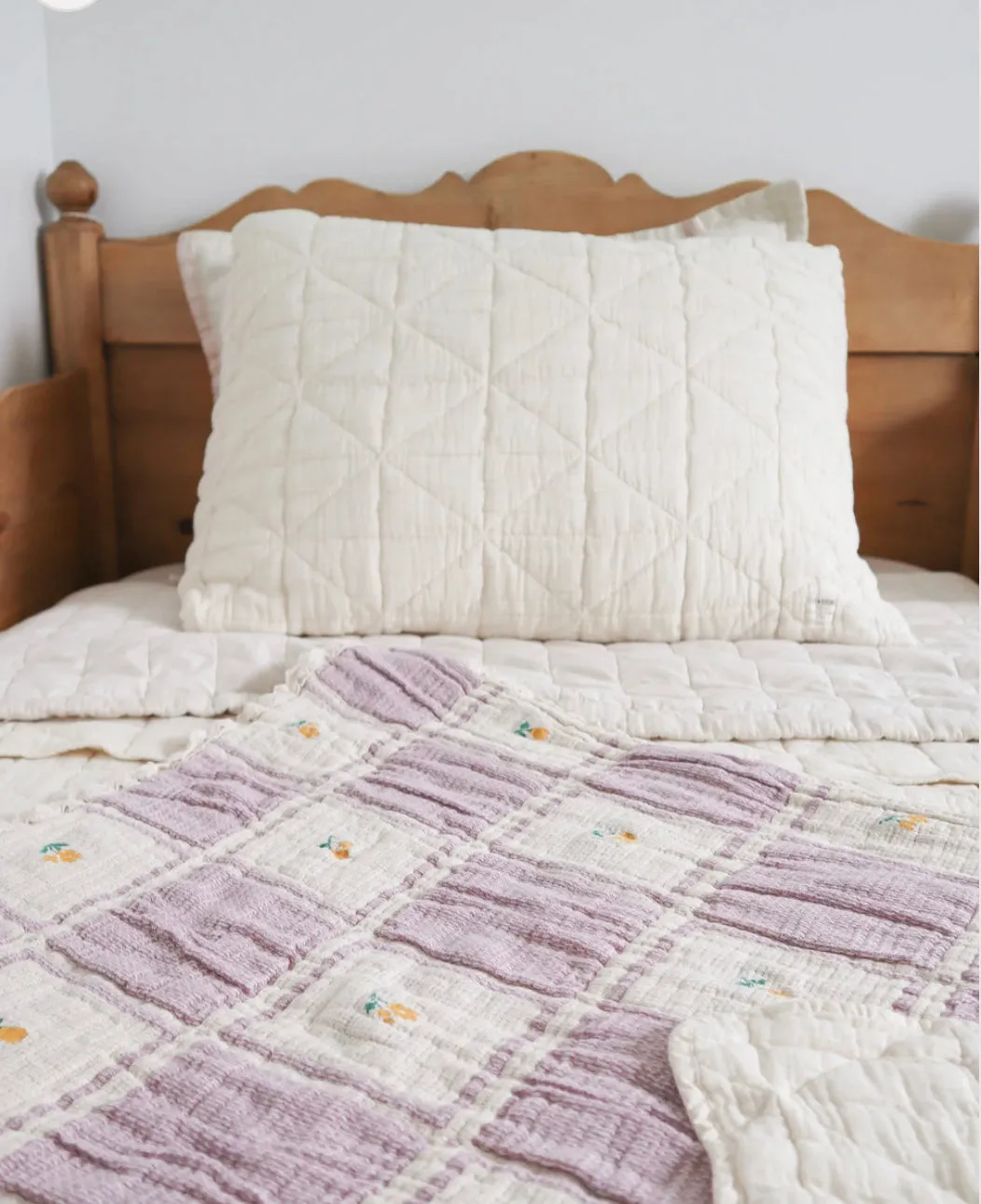 NEW GRAIN QUILTED PILLOWCASE || NATURAL
