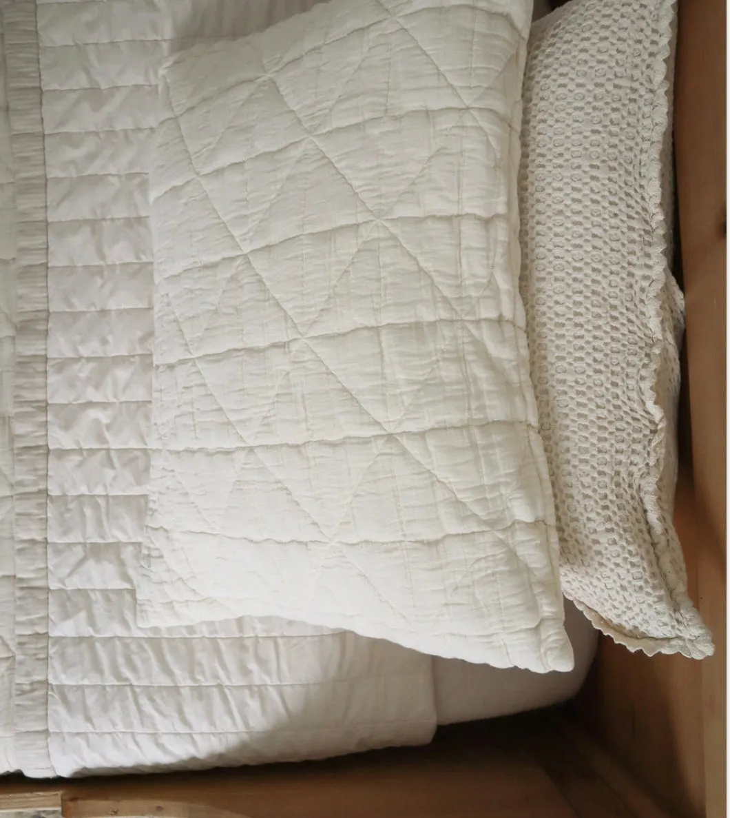 NEW GRAIN QUILTED PILLOWCASE || NATURAL