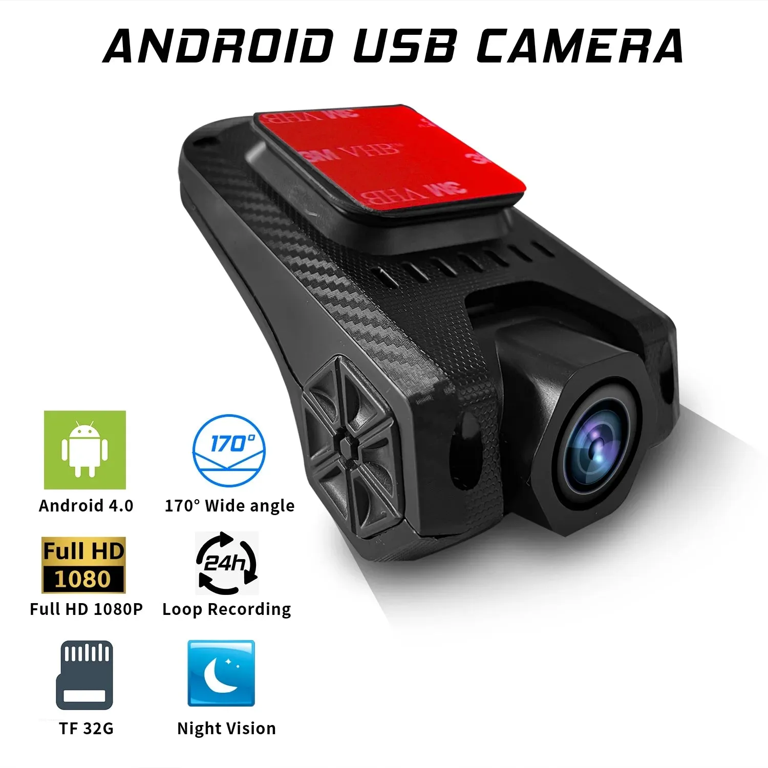 New Retails $90  USB 1080P HD Dash Camera Car DVR Night Vision 170 Wide Angle Road Video Recorder Support ADAS Loop Recording