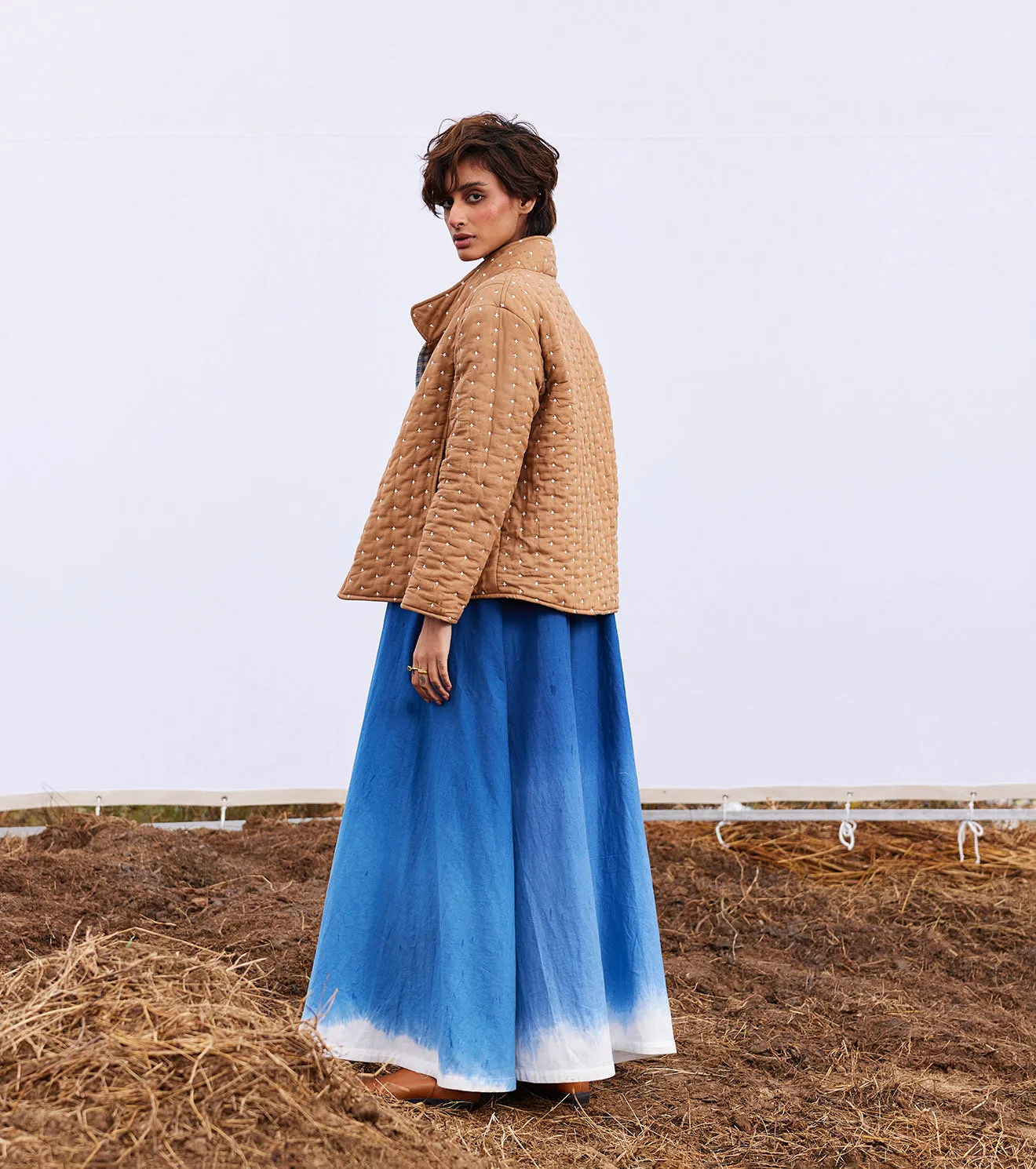 New Season Spring Summer 2025-Jacket-Cotton Mul Barn Fawn beige-KW903-Fashion Edit Diana by Khara Kapas