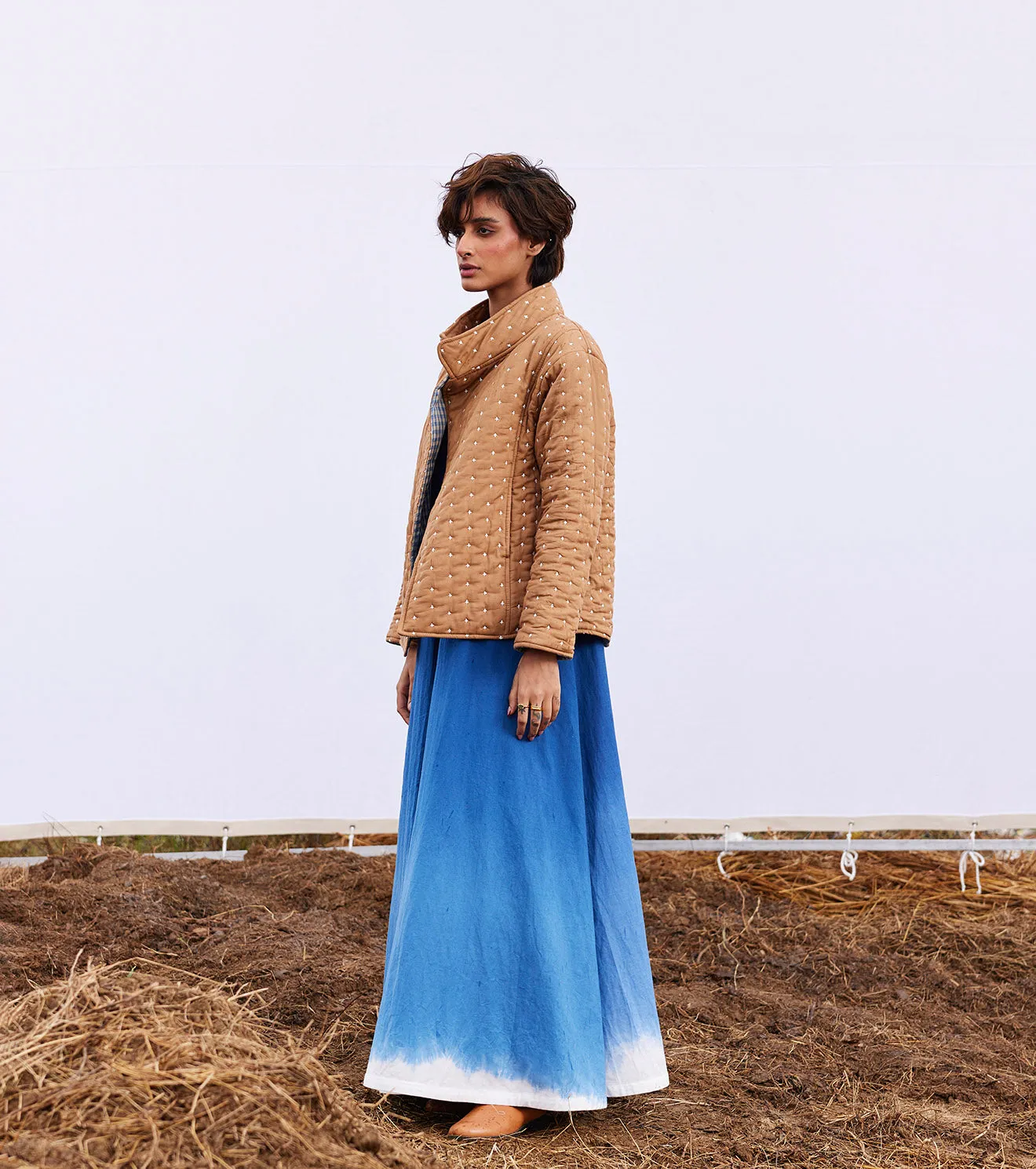 New Season Spring Summer 2025-Jacket-Cotton Mul Barn Fawn beige-KW903-Fashion Edit Diana by Khara Kapas