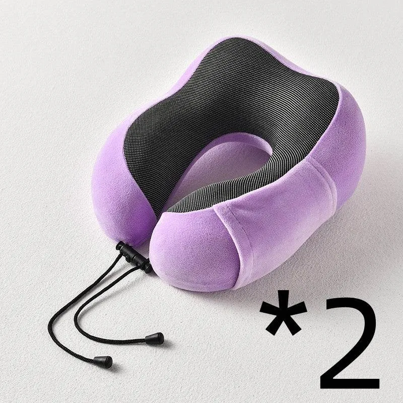 New U-Shaped Pillow Storage Memory Foam Travel Pillow