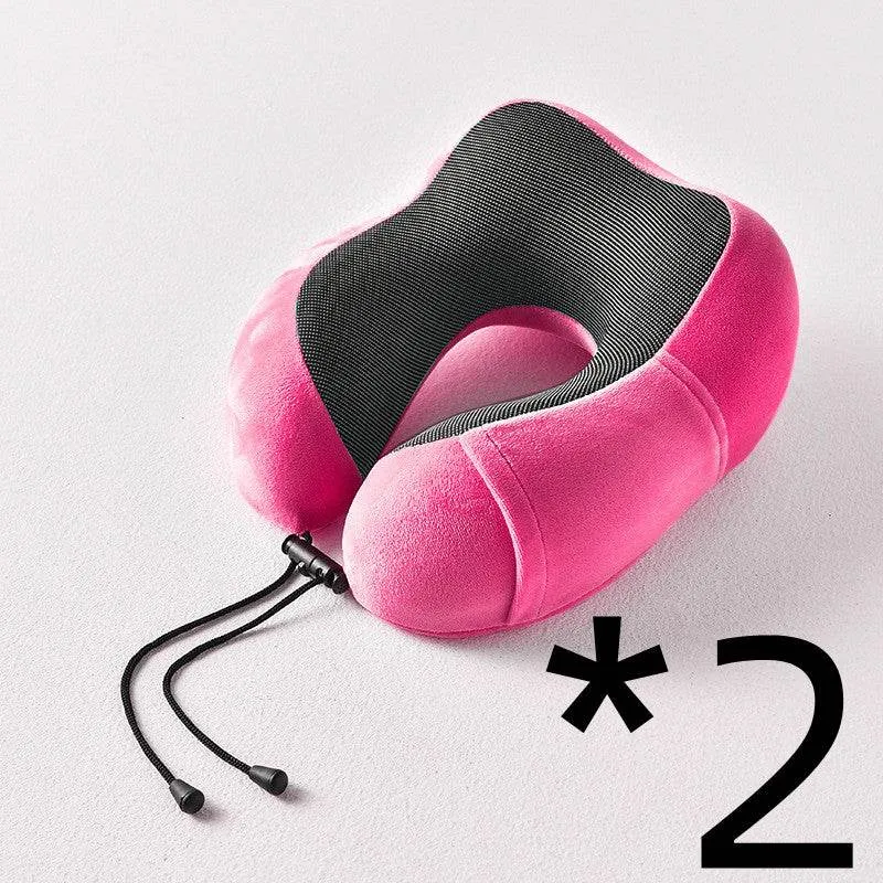 New U-Shaped Pillow Storage Memory Foam Travel Pillow