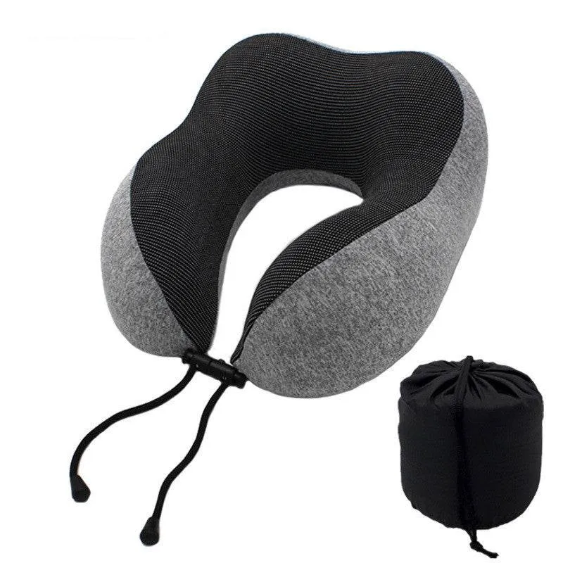 New U-Shaped Pillow Storage Memory Foam Travel Pillow