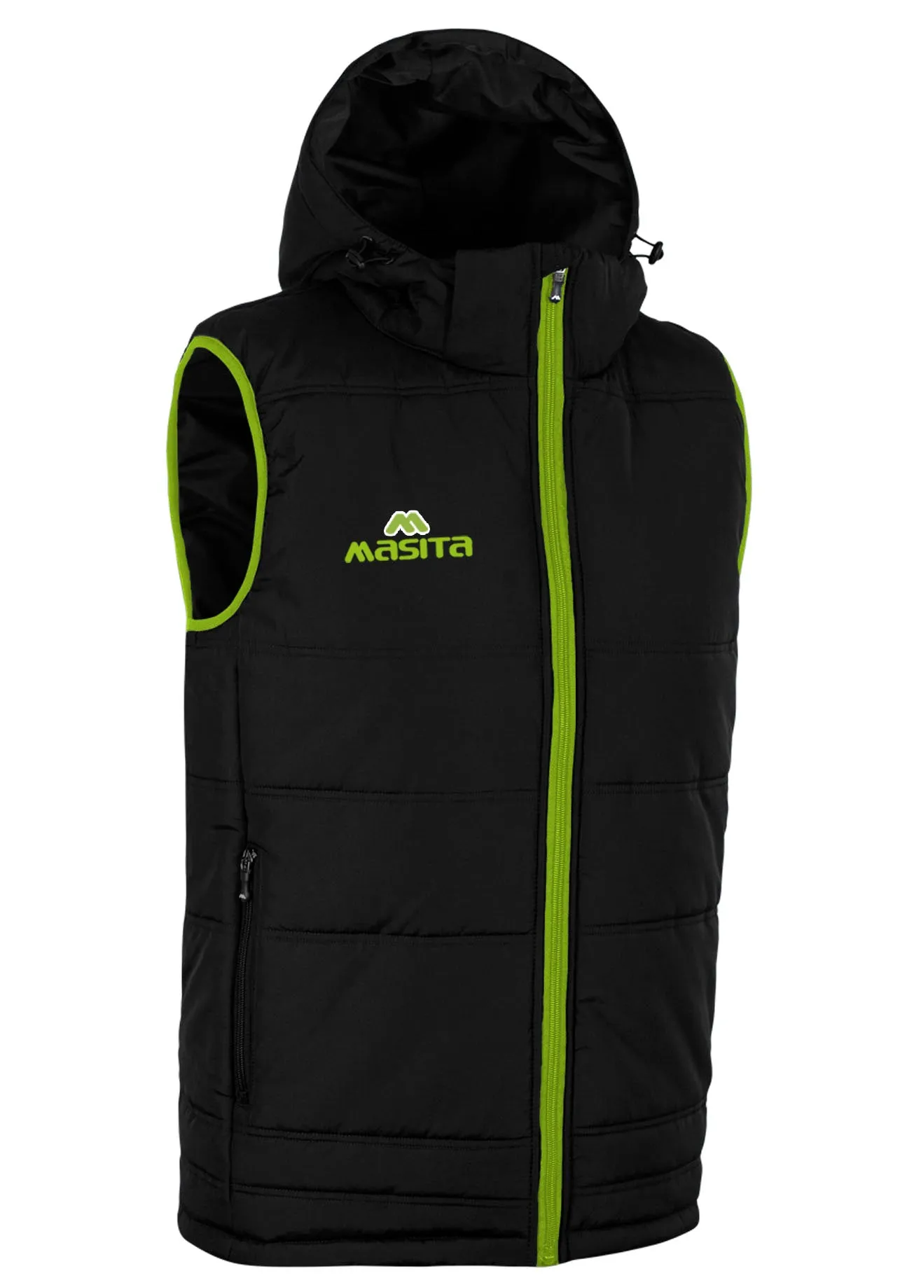 Nova Sleeveless Gilet Black/Green Neon Adult
