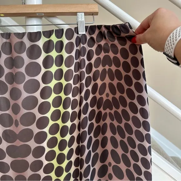 NWT AFRM Lynn Abstract Dot Mesh Stretch Midi Skirt Ombré Brown Pink Multi Sz 3X