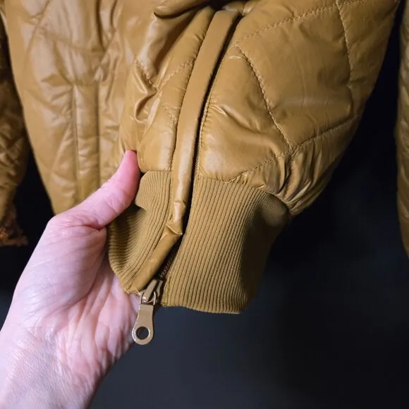 Offline By Aerie Womens XXL Quilted Bomber Jacket With Sherpa Lining Tree Line B